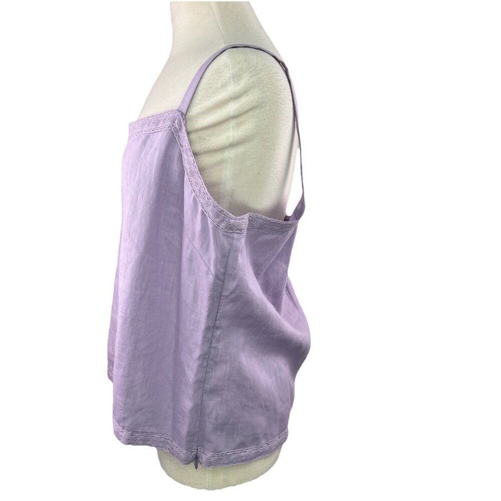 Dana Buchman Lilac Linen Button-Front Blouse and matching Tank Top - Picture 9 of 14